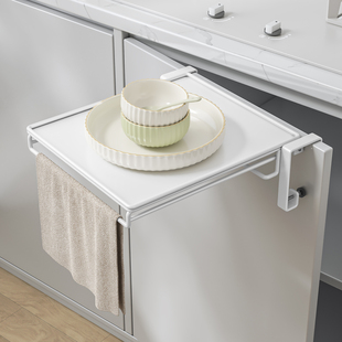 厨房置物架可折叠桌板柜门挂架浴室悬挂式多功能台面延伸桌收纳架