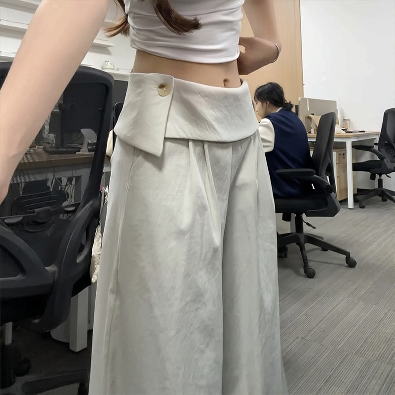 不规则屁帘阔腿裤5055