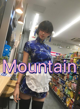 中华娘旗袍软妹可爱Lolita女仆围裙COS服新中式小厨娘紫色连衣裙