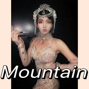 原创定制舞台满钻复古名伶主题大气高端头饰gogo演出服夜店酒吧DS