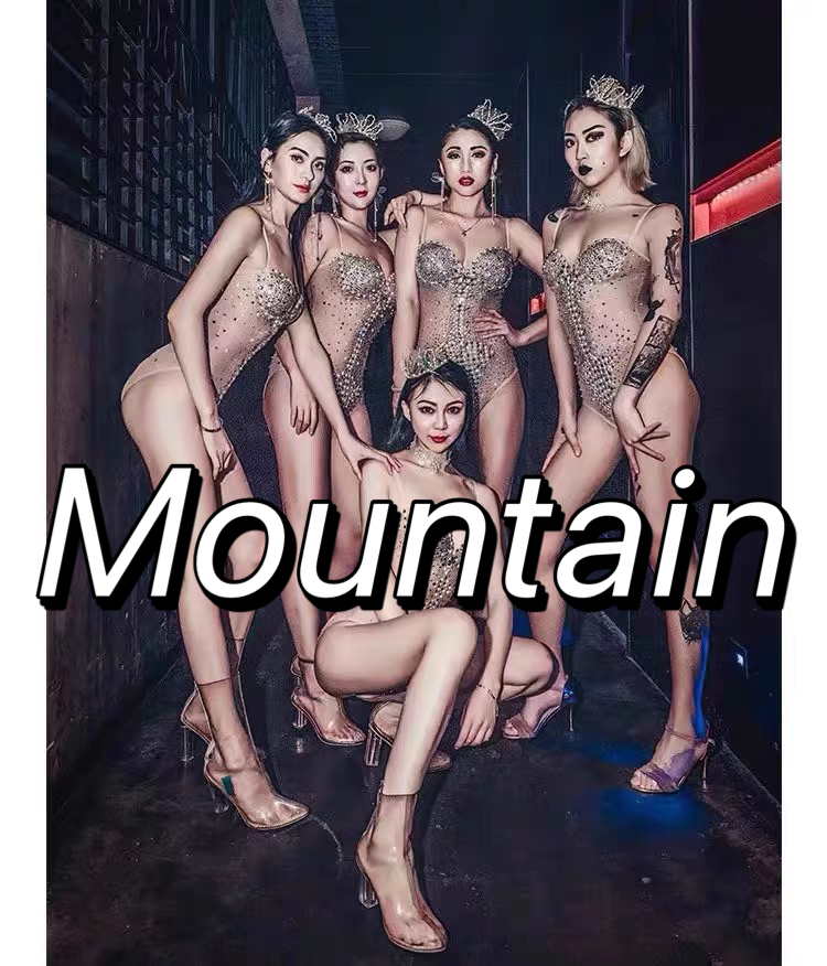 夜店酒吧gogo演出服肉色亮钻比基尼夜店ds性感连体SOLO服装唯美