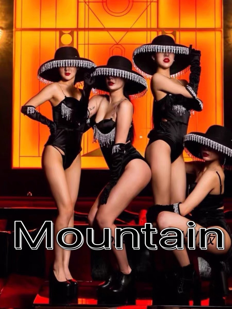 高端定制复古赫本性感钻链套装gogo演出服女酒吧dj嘉宾ds