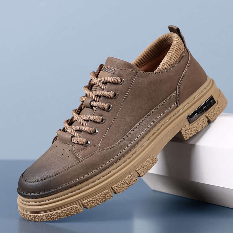真皮复古厚底男士休闲鞋