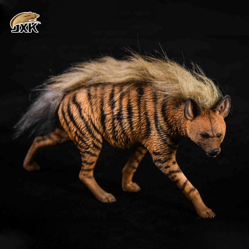 JXK正品 1/6非洲二哥条纹斑鬣狗模型仿真野生动物配兵人模玩