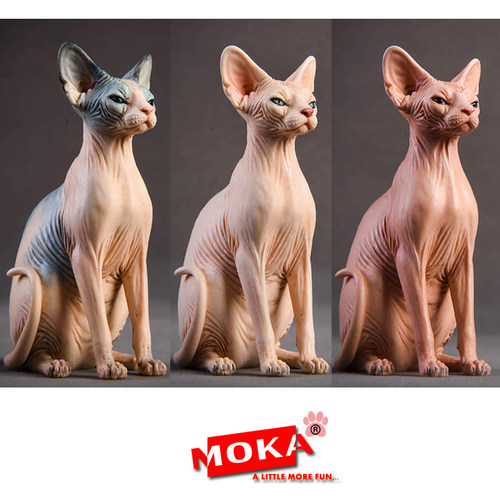 【JXK】正品  加拿大无毛猫 斯芬克斯猫家居车载摆件潮玩手办 - 封面