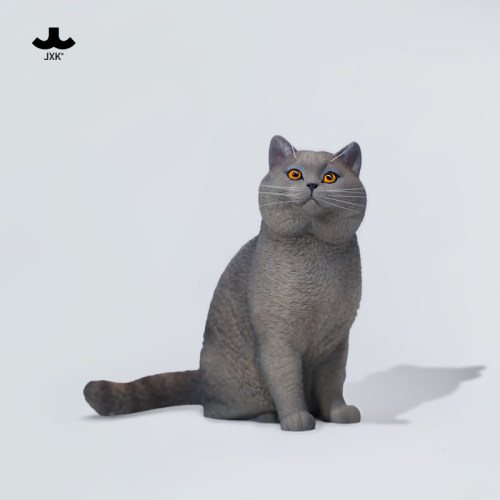 JXK官方蓝猫英短模型招财摆件