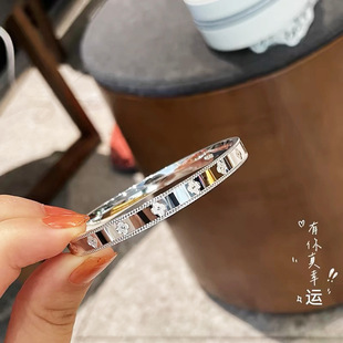 万花筒四叶草足银9999纯银手镯女实心时尚小众镯子满天星手环礼物