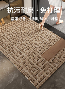 入户门地垫门口地毯高级玄关脚垫免洗可裁剪大门门垫黄色2026新款