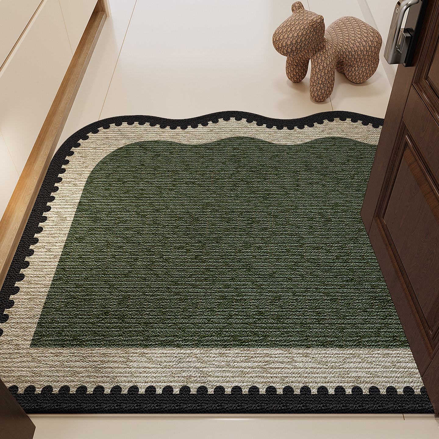 2026新款中古风高级感绿色入户门地垫可裁剪玄关专用门垫防滑脚垫,居家布艺,入户地垫,淘宝优惠券,粉丝福利购,淘宝优惠卷