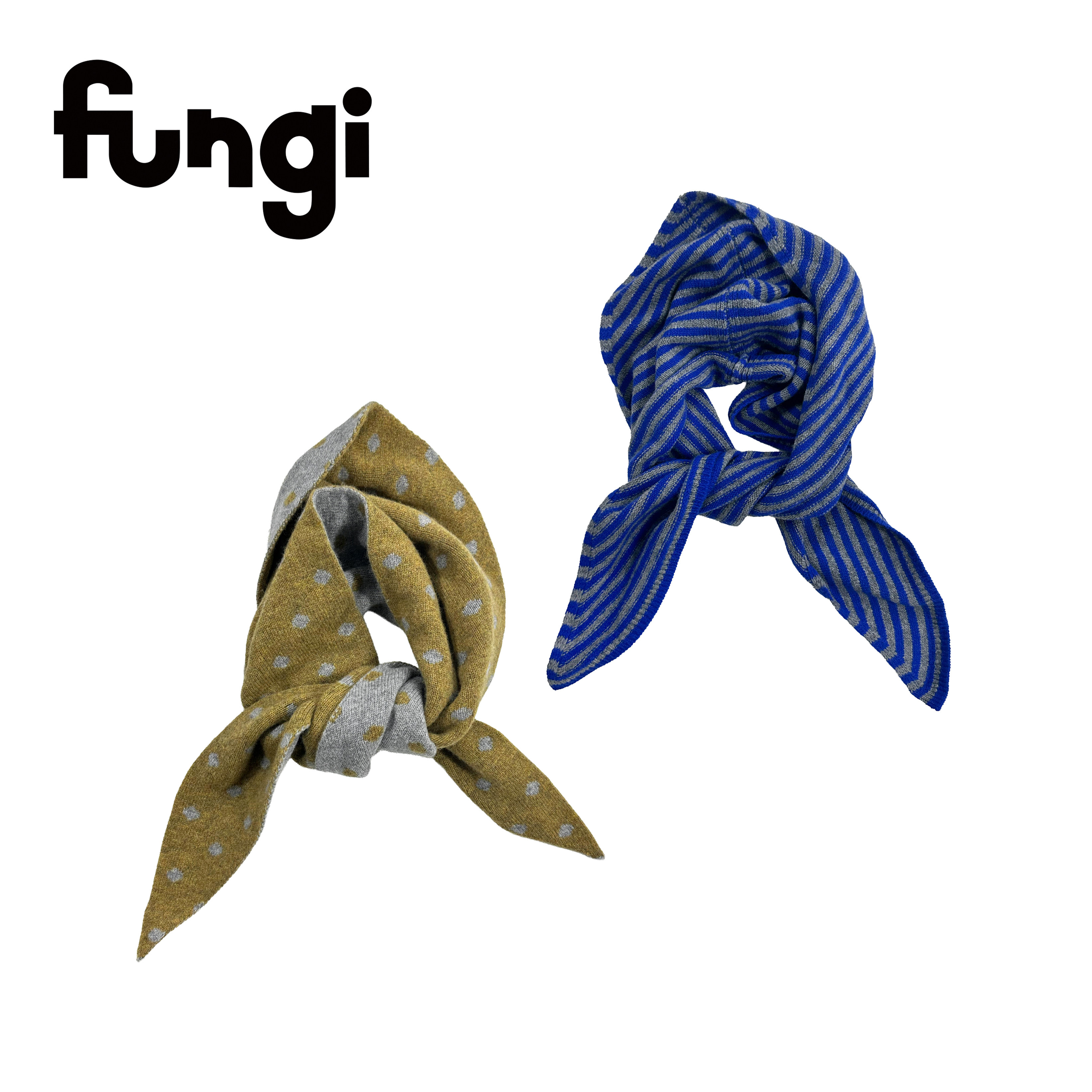 官方Fungi*羊毛双色三角围围巾/丝巾/披肩
