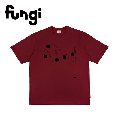 官方Fungi*波点腊肠狗狗暗红色短袖*