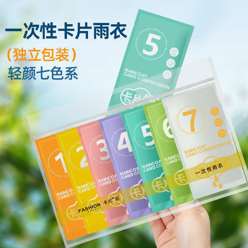 新款卡片雨衣一次性便携式户外全身防雨加厚成人均雨披游乐场旅游