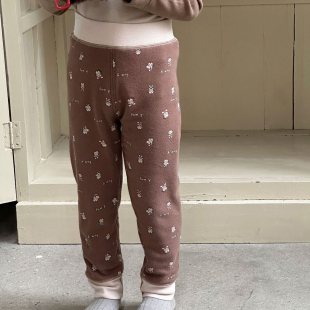 睡裤 A类秋冬男童保暖裤 宝宝秋裤 儿童加厚羊毛蚕丝打底裤 女童棉裤