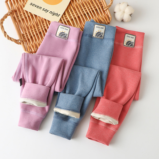 无骨缝婴幼儿德绒加厚打底秋裤 男童女宝宝绒裤 内穿棉裤 儿童保暖裤