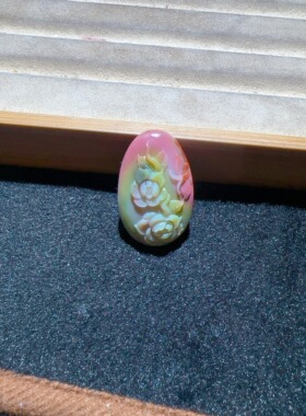 天然盐源玛瑙西瓜双色玫瑰花吊坠