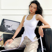 吊带背心女内搭外穿潮紧身新款 春夏纯棉修身 欧美性感U领打底上衣