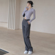 烟管休闲裤 女秋冬TR羊毛高腰直筒显瘦垂坠感修身 裤 月影集灰色西装
