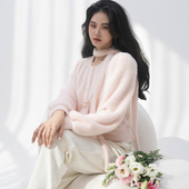 气质短款 月影集 毛毛外套女仿貂绒小香风秋冬季 毛绒加厚保暖上衣