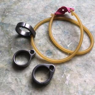 无极弹弓 无架圆皮筋指环 tc21钛合金数控胶管无架转换器无架护指