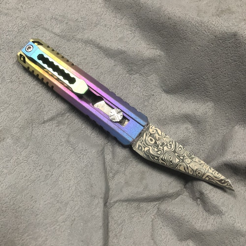 无极 钛合金tc21数控线切割美工刀刀架EDC 重型壁纸刀 不锈钢刀片