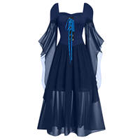 Renaissance Costume Women Halloween Medieval Witch Dress thumbnail 2