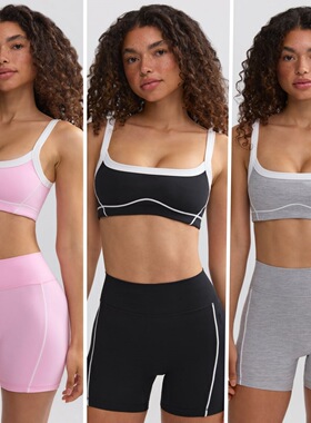 Women 2 Piece Seamless Ribbed Crop Tank Shorts Yoga Outfits