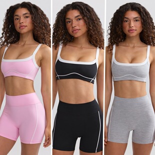 Seamless Ribbed Yoga Outfits Shorts Piece Tank Women Crop