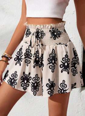 Skorts for Women Summer Mini Beach Shorts Flowy Skirts 裙裤