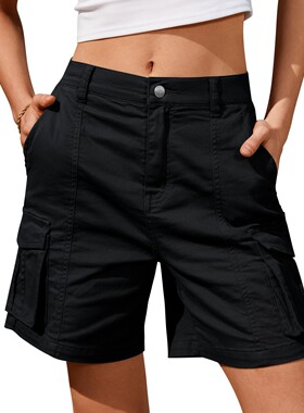 Women Bermuda Knee Length Long Hiking Shorts with Pockets