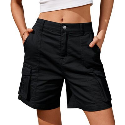 Women Bermuda Knee Length Long Hiking Shorts with Pockets