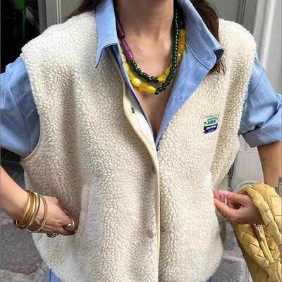 Women Fuzzy Sherpa Fleece Jacket Lightweight Vest Cardigan