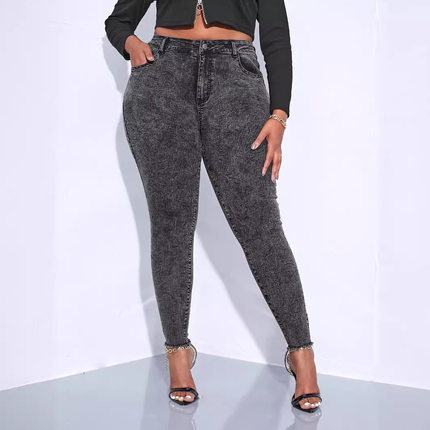 Women Stretchy Plus Size Jeans Pull on Skinny Jean Leggings