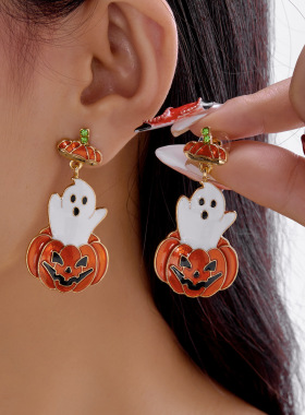 Halloween Earrings for Women Accessories 万圣节南瓜头耳环女