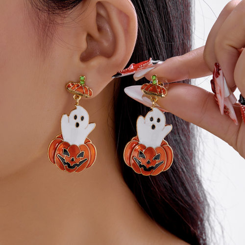 Halloween Earrings for Women Accessories 万圣节南瓜头耳环女