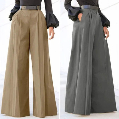 Women Plus Size Pants Wide Leg Loose Fit Elegant Dress Pants