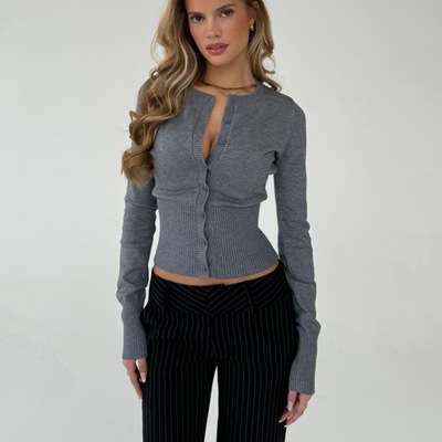 Women Long Sleeve Button Down Cardigan Knit Shrugs Sweater