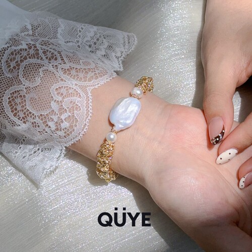 原创手作轻奢重工金属感编织饰品