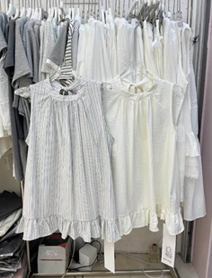 胖mm内搭无袖 大码 荷叶边上衣 挂脖条纹吊带背心女外穿2026夏季 法式