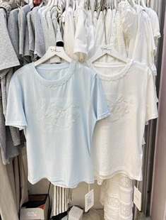 新款 恤女打底衫 韩版 百搭圆领短袖 上衣 时尚 甜美风可爱风2026年夏季