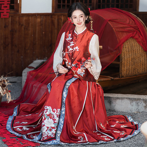 钟灵毓秀 红鸳 新中式女装国风婚服马面裙回门敬酒服
