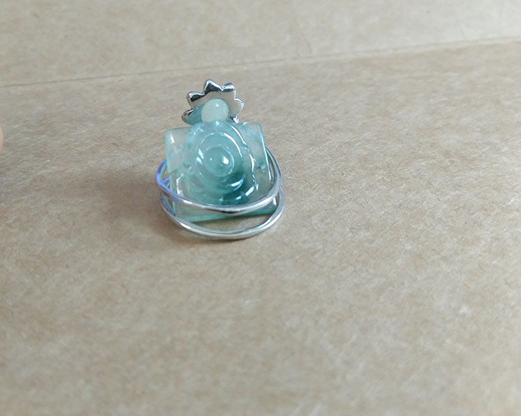 冰种翡翠飘花手链戒面