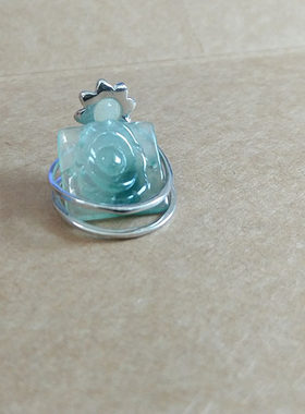 冰种翡翠飘花手链戒面