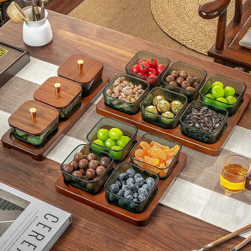 中式高颜值分格果盘客厅家用