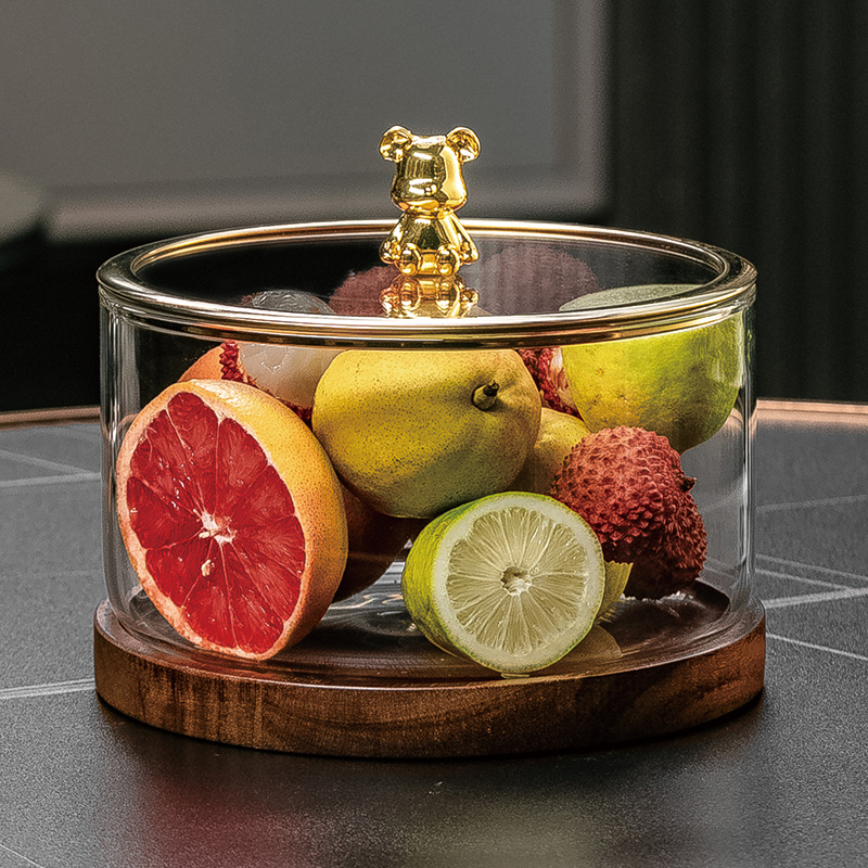 大容量防尘带盖干果零食水果盘