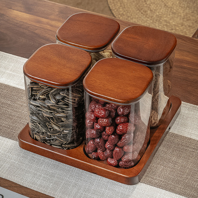 家用创意带盖干果罐茶点盘