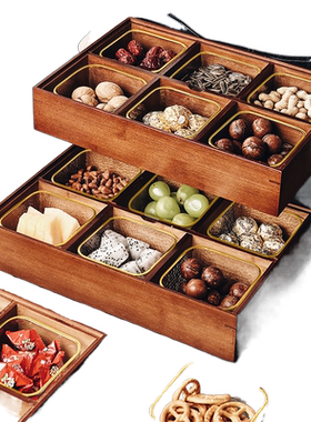 新中式家居装饰品摆件干果盘