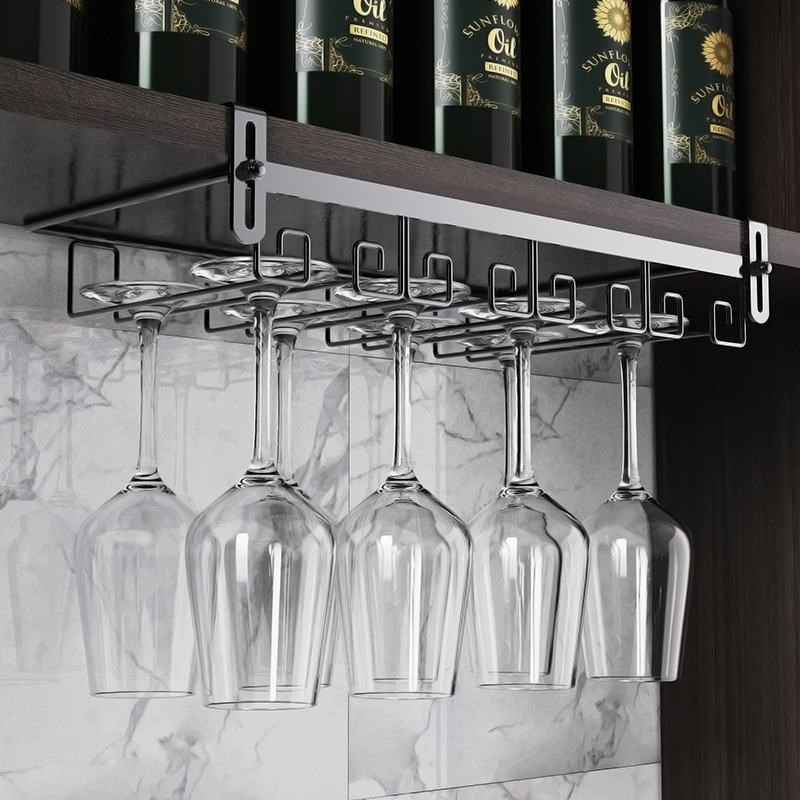 酒柜装饰品摆件红酒架家居轻奢高档简约现代家用倒挂红酒杯架摆设