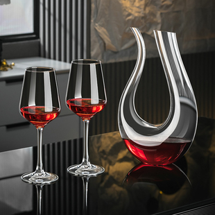 红酒杯2个情侣欧式醒酒器套装家用创意水晶玻璃葡萄酒一对高脚杯