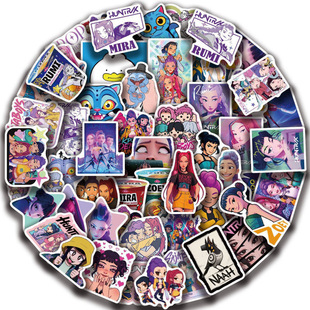 饰防水 猎魔女团贴纸KPop60张手账行李箱电脑吉他手机壳DIY装