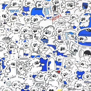 饰 卡通淘气小狗65张贴纸电脑可爱DIY笔记本电脑手帐手机壳相册装